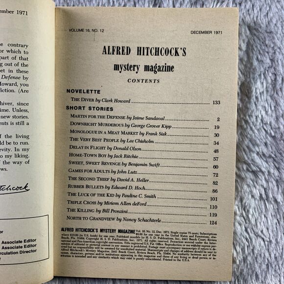 Vintage Mystery Magazine Lot Alfred Hitchcock Ellery Queen May Dec 1971 Feb 1974 - Picture 8 of 16